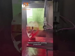 Gran línea de pintura por rociado electrostático automatizado con uso de pintura y precisión de rociado