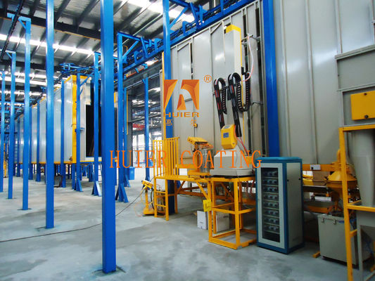 Línea automática de recubrimiento electrostático en polvo con intensidad de campo magnético de 12000 Gauss