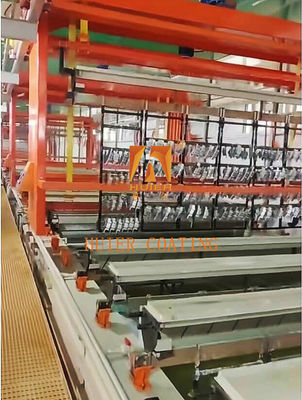 Línea de producción de galvanoplastia controlada por PLC con modo intermitente y características de seguridad