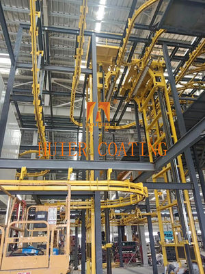 Sistema de transporte colgante de alto rendimiento conveniente para la producción de recubrimiento de piezas de forma especial